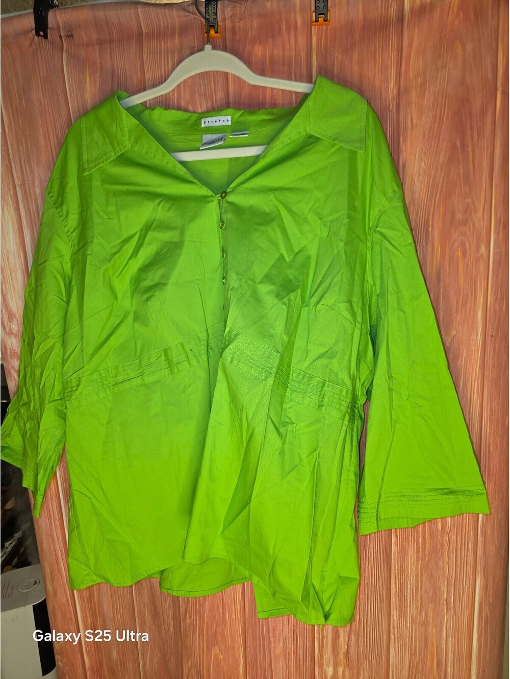 Carolina Colours Plus Lime Green Stretch Blouse Size 24